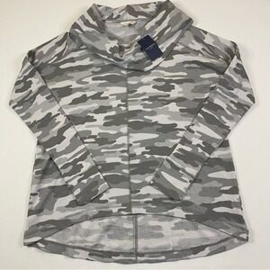 NEW Lucky‎ Brand Cowl Neck Sweater Womens Small Camo Thermal Earth Tone